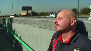 Dark haired german girl making a cock cum hard near the road o....-2
