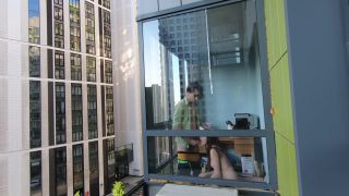 Redkittycat - Spying on the Neighbors. Public Sex on the Balcony-7