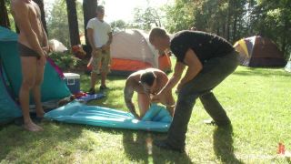 Horny men jump on a beefy jock and turn him into a sex slave at a campground.!!!-7