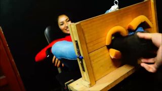 Brisa black nylons tickling in the stocks-8