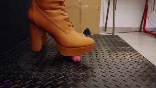 Full Weight Cock CBT, Bootjob, Cock Trample in Leather Brown Boots with TamySt.-5