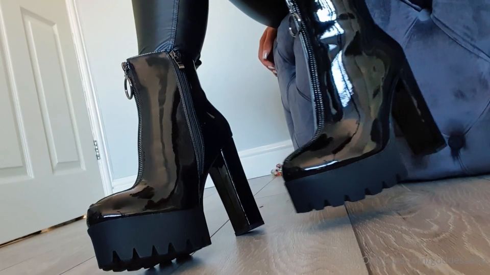 [GetFreeDays.com] g0ddess Evie - My Black Shiny Ankle Boots Are So Hot Arent They boot worship