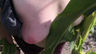 Slap an squeeze my tits in corn field BDSM!-2