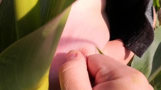 Slap an squeeze my tits in corn field BDSM!-4