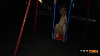 Forest Whore - Night naked walk licking public toilet and public fetishes-0