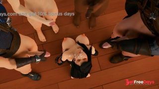 Final Fantasy Orgy Gangbang Bukkake - Tifa, Aerith, Lunafreya, Cindy Aurum Hentai Cartoon Anal-7