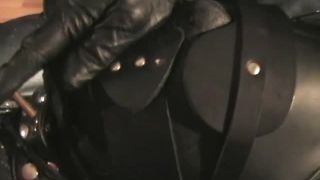 Leather Session Video 419 - Leather Mistress Linda and Leather slave-1