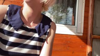 cuteblonde666 Smoking outside showing my hairy pussy - Smoking-8