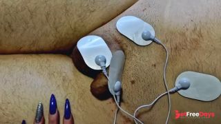 [GetFreeDays.com] Dominatrix Nika plays with electric discharges on the genitals of the slave. Electrostimulation Porn Stream July 2023-0