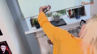 Nerdy blonde gets blacked anal and squirts.-7