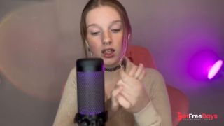 Asmr Vulgar Girl with Freckles Plays with a Condom in Her Mouth Wet Sound br...-3