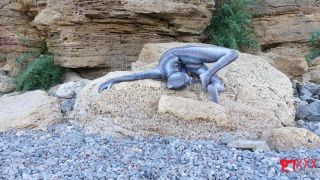 Full body catsuit on the beach Latex!-1