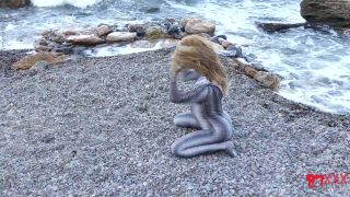 Full body catsuit on the beach Latex!-7