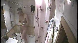 Blonde teen in the shower. hidden cam-0