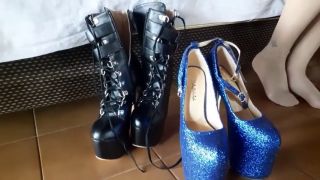 Milf Pantyhose Patent leather shoes with very high heels, my passion-1