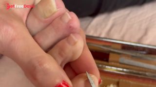 Custom Long Toenails clipping closeup foot fetish-7