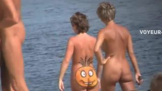 Funny smiling pumpkin on a naked ass Nudism!-0