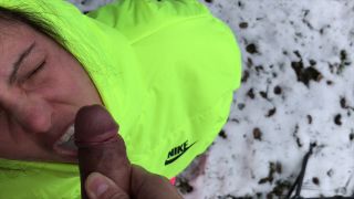 Mouthful Of Hot Creamy Cum & On Puffy Jacket-8