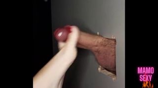 Cumshot Hot gloryhole and footjob-0