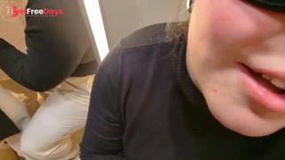 Almost caught by an employee - risky blowjob in the changing room-4