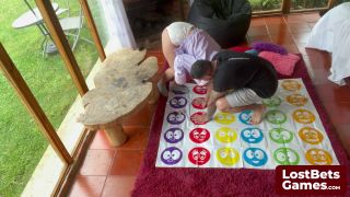 Brunette Girls Porn A Strip Twister game with Amelia and Lucas-1