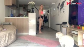 Big ass flexible blonde in sexy panty yoga-3