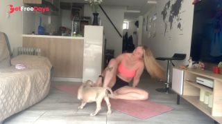 Big ass flexible blonde in sexy panty yoga-6