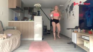 Big ass flexible blonde in sexy panty yoga-9