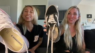 free adult video 22 foot fetish fun Empress Amora – Sweaty Sneaker Worship w_ Sorceress Bebe, feet on feet porn-0