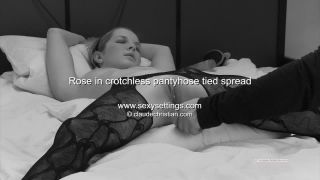 video 12 Rose in crotchless pantyhose tied spread clitoris stimulation on bdsm porn bdsm nylon-0