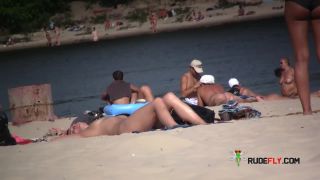 Amateur damsel naturist at strand  2-2