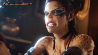 Fetish Baldur 3 And Witcher 3 Porn Crossover - Anarietta Gets Breed by The Bick Green Dick of Futa Laezel-7