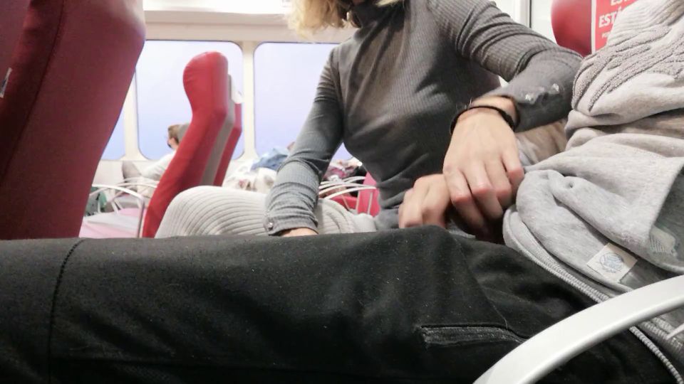 Very Hot Explicit Handjob In Public