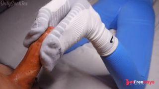Horny Gym Slut Loves Giving Sweaty Sockjobs - Nike Crew-3