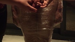 clip 2 primal fetish under the influence femdom porn | Cling wrapped slave receives CBT from dominatrix duo | cbt-9