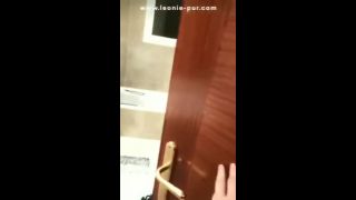 spying blonde girl masturbating with dildo and jet water in the shower-5