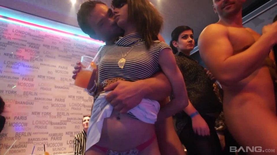 Shaved And Ripped Stripper Gets Head From Tons Of  Milfs