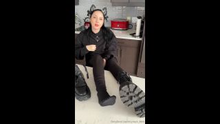 Nymph Nymph aka nymph_666 - 01-04-2025 OnlyFans Video - Goth E_Girl removes her combat boots from her sweaty nylon clad size 10 feet video hardcore-8