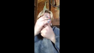 Smoker plays with boobs-1