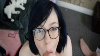 ManyVids presents Bat Maisie in 14 Glasses Blowjob Facial Webcam!-8