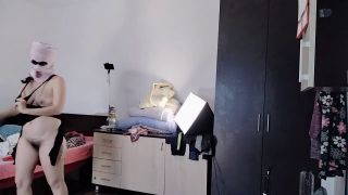Toys Sexy mom has fun trying on clothes and cutting them. Sexy wife dances naked at home.-1
