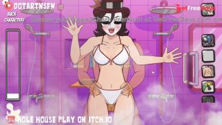 Mad Moxxi Milf Borderlands Big Tits Up Against The Glass In Shower And Creampied - Hole House Game-2