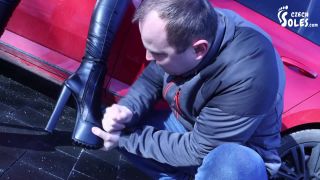 free video 15 Czech Soles – Public boot cleaning slave earning his pay. Starring Johana – Fetish, Footworship, cadence lux femdom on fetish porn -1