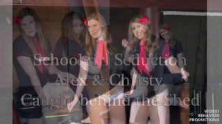 free video 2 Schoolgirl Seduction – Alex and Christy Caught behind the Shed- Bare Bottom School Paddling - fetish - bdsm porn granny bdsm porn-0