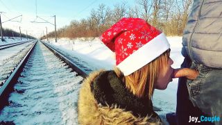 Nice Jane Brown Winter Outdoor Amateur Blowjob On The Railway Jane Bro ...-4