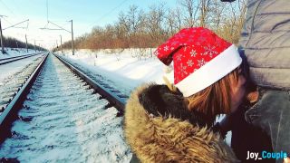 Nice Jane Brown Winter Outdoor Amateur Blowjob On The Railway Jane Bro ...-6