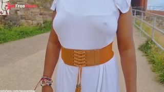 UPSKIRT No PANTIES No BRA in a SEETHROUGH Dress in PUBLIC-3