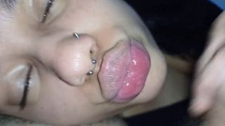 Cuckold Porn SMEARING HER BIG LIPS WITH LOTS OF-3