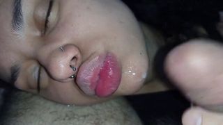 Cuckold Porn SMEARING HER BIG LIPS WITH LOTS OF-9