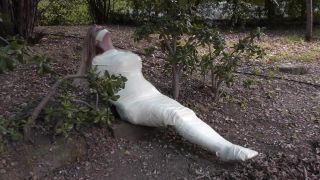 BedroomBondageMicrofoam MummyWrap Outdoors - Lorelei in Mummification Bondage-5